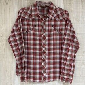 Walls VTG  Ranch Wear‎ Western Shirt Womens Cowgirl Pearl Snap Up Red Rodeo M